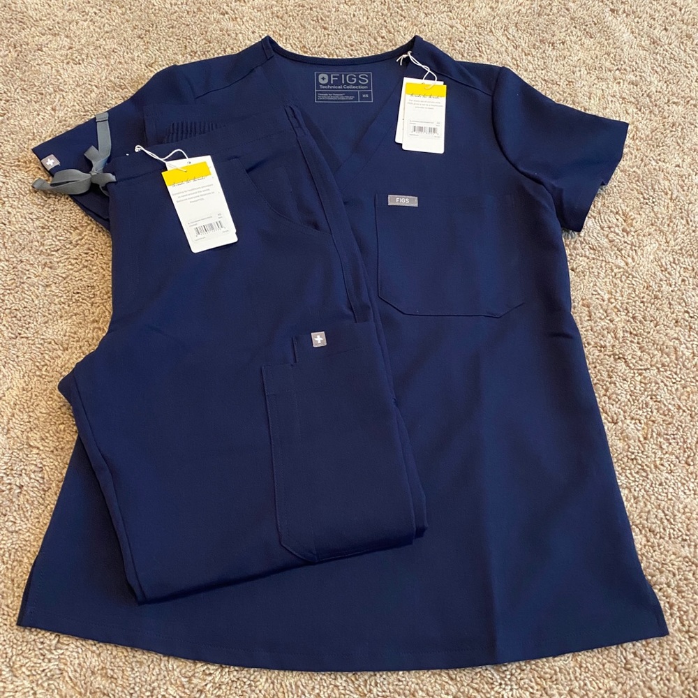 NWT Figs Scrubs Set Navy Blue Xs/Xsp